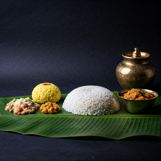 Kerala meal served on a banana leaf, from the Malabar House website